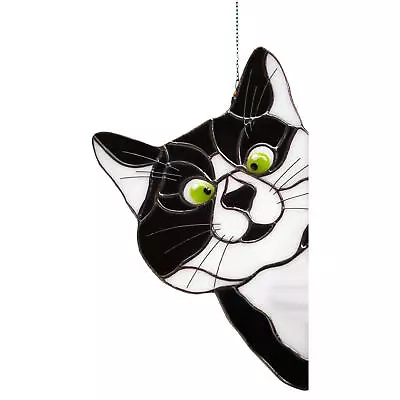 Buy Stained Glass Cat Art Multicolor Cat Decoration Pendant Window Hanging Ornament • 13.29£