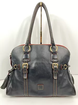 Buy Dooney & Bourke Black Florentine Domed Satchel Handbag Buckle Tassels Large 15  • 127.53£