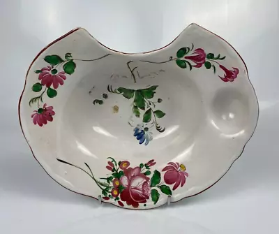Buy A Strasbourg French Faïence Polychrome Floral Painted Barber's Bowl. C1790-1820 • 1£