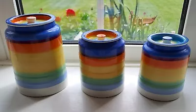 Buy Vintage Gray's Pottery Susie Cooper Style Hand Painted Graduated Storage Jars  • 85£