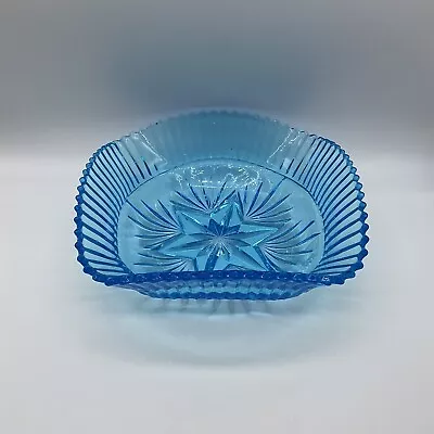 Buy Vintage Sowerby Blue Art Glass Star Design Mid Century Decorative Bowl • 8£
