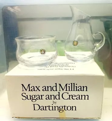 Buy Vintage Sugar Creamer Set Dartington Glass Max & Millian Handmade NEW* • 25£