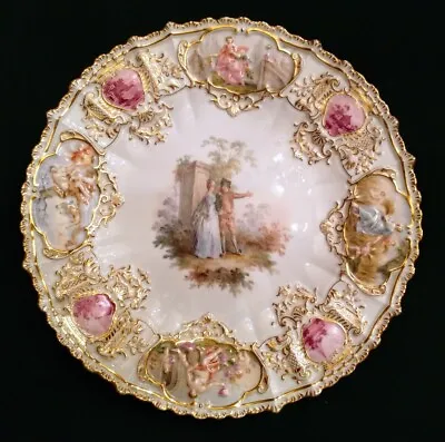Buy Rare Early MEISSEN Cabinet Plate Watteau Handpainted Beauty & Complex 6 Versions • 2,181.13£