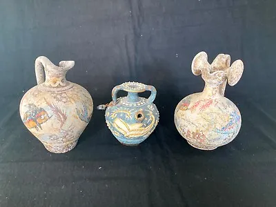 Buy Lot Of 3 Museum Miniature Copies Of Minoan, Jugs, Urns, From Knossis Crete • 21£
