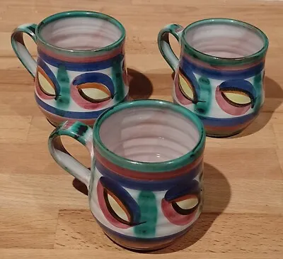 Buy 3 Tintagel Cornwall Pottery Dragon Eye Coffee Mugs/Cups • 9.99£