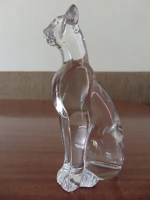 Buy Baccarat Crystal Glass Large Cat (panther, Puma Type) Figurine Signed (small Af) • 65£