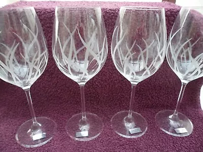 Buy Four Vintage Galway Crystal Large 9 1/2  Tall Wine Glasses, Excellent Condition. • 99.99£