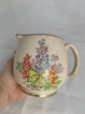 Buy Vintage Arthur Wood Gold Rimmed Floral Design Ceramic Jug/pitcher • 10£