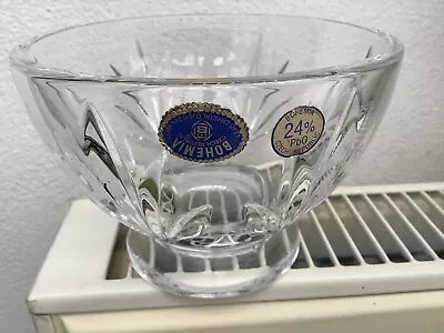 Buy Vintage Bohemia 24% PbO Full Lead Crystal Glass Bowl, Ht 8cm - Original Labels • 4.99£