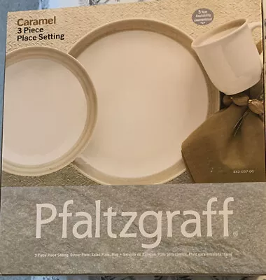 Buy Pfaltzgraff 3 Piece Place Setting Caramel Dinner Salad Plate And Mug New In Box • 19.30£
