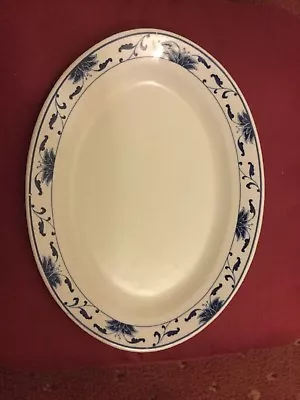 Buy Traditional Oriental Large Oval White/blue Patterned Plate • 8.99£