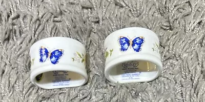 Buy 2 X Aynsley Fine Bone China - Cottage Garden Napkin Rings. Plants And Butterfly. • 10£