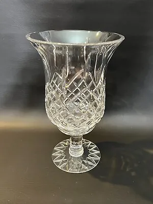 Buy Vintage Cut Crystal Hurricane Candleholder, 10 1/2  Tall, 6 1/2  Diameter • 85.04£