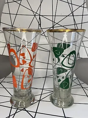 Buy Two 50s Atomic Design Drinks Glasses Mid Century Vintage Retro • 22.99£
