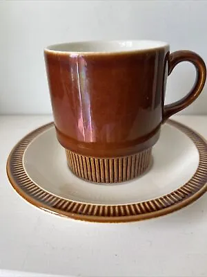 Buy Poole Pottery Chestnut Pattern Cup And Saucer Compact Shape • 10.99£