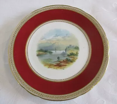 Buy Antique Staffordshire Hand Painted Castle And Lake Scene Cabinet Plate 2484  (c) • 9.99£