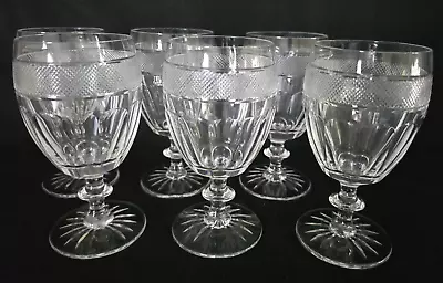 Buy Antique Irish Cut Crystal Water Goblets Glasses Unknown Maker Set Of Six Goblets • 172.89£
