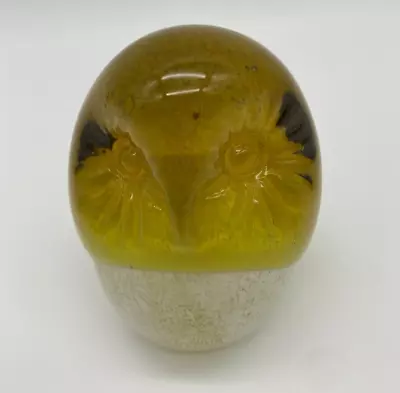 Buy Vintage Danish Hand Blown Art Glass Yellow Owl 3  Tall • 19.29£