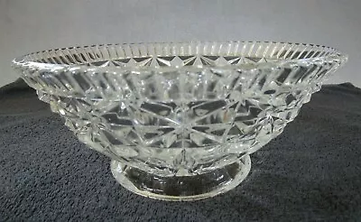 Buy Vintage Large Heavy Glass Fruit Bowl On Pedestal  • 8.06£