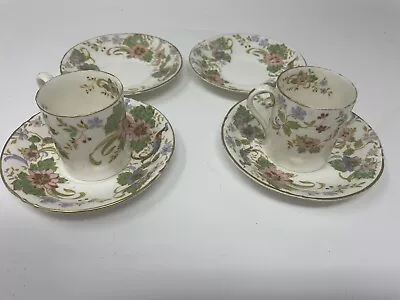 Buy VINTAGE 1930S ROYAL WORCESTER 'MELROSE' 4x SAUCERS &2 CUPS BIRD OF PARADISE • 8£