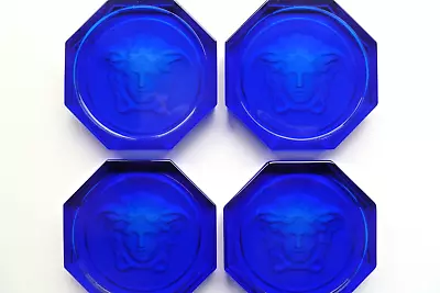 Buy Versace Rosenthal Glass Coasters In Blue - Brand New Authentic Tableware  • 124£