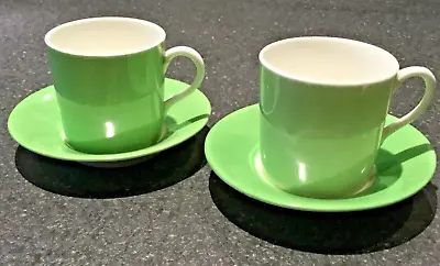 Buy Pair Of G J (George Jones) Crescent China, Green And White Demitasse Cabinet Cup • 22£