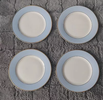 Buy Royal Doulton  Bruce Oldfield  Dinner Plates 10in. White & Blue With Gold Rim • 12.99£