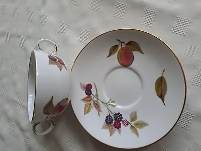Buy Royal Worcester “ Evesham Gold “ Soup Cup And Saucer. In Good Condition. • 5£
