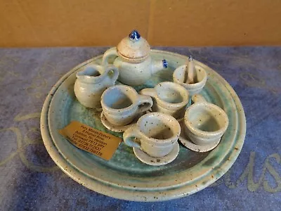 Buy Miniature Tea Set On A Tray Stoneware Pery Marsh Studio Pottery Helston Cornwall • 11.99£