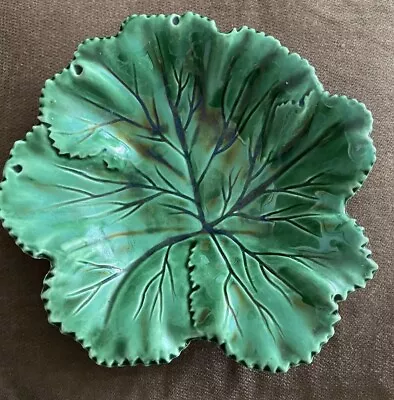 Buy Portugal Majolica Secla Green Cabbage Leaf Dish/bowl. • 10.99£