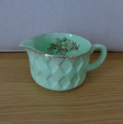 Buy Vintage George Clews Small Jubilee Green & Floral Pottery Milk-Cream Jug • 7.80£
