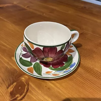 Buy Vintage Wade Pottery Royal Victoria “ Capri “ Hand Painted Cup And Saucer • 6.50£