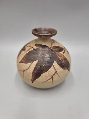 Buy A Vintage Studio Pottery Squat Bulb Vase By Canterbury Pottery. • 10£
