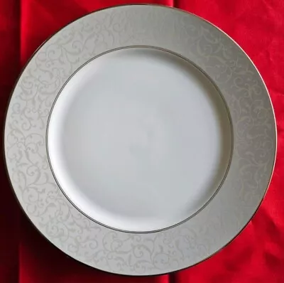 Buy NWT Mikasa L3438 Parchment Plate Round Platter 12” Platinum Edge Scrolls Dish  • 47.44£