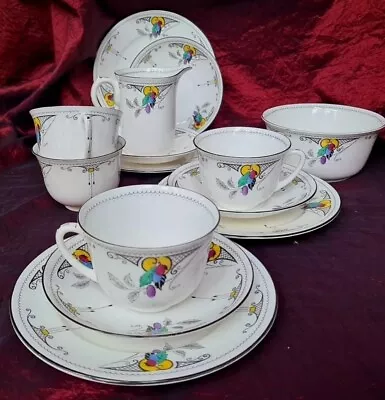 Buy SHELLEY China Teaset For 4 : 14 Pieces 11516 Pattern ART DECO 1920s ❤️❤️ • 66.31£