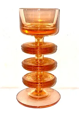 Buy WEDGWOOD Sheringham TOPAZ GLASS 3 Ring CANDLE HOLDER - STUNNING • 85£