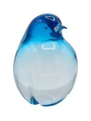 Buy Vintage Elio Raffaeli  Blue  Sommerso Murano Glass Penguin Dird Figurine ~ 5.5  • 216.95£