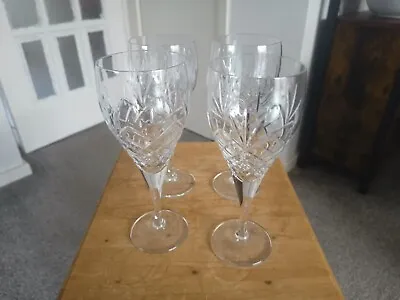 Buy 4 X 8 Inch High Cut Glass Crystal Wine Glasses • 10£