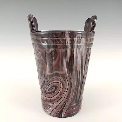 Buy Sowerby #1258 Victorian Purple Malachite / Slag Glass Spill Vase • 35£
