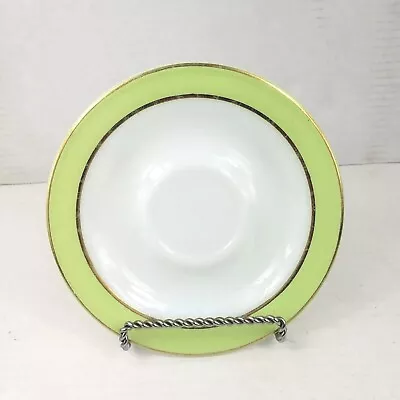 Buy Vintage Pyrex Milk Glass Lime Green Band Salad Plate Saucer 1950s • 4.81£
