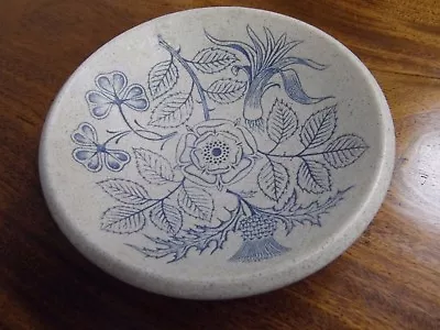 Buy Purbeck Pottery Footed Dish With Flower Design. Studio Pottery 6 & 3/4  Diameter • 8.47£