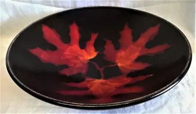 Buy POOLE POTTERY LIVING GLAZE FOREST FLAME DESIGN 34cm BOWL OR DISH By KAREN FORD • 109.99£