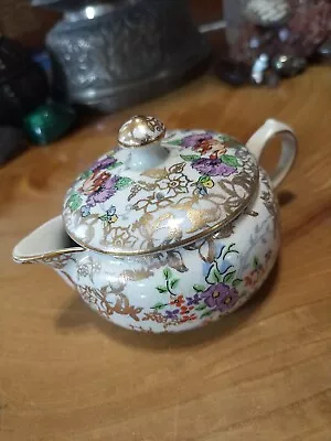 Buy Vintage BCM Nelson Ware Covered Creamer. Gold, Flowers Chintz • 9.48£