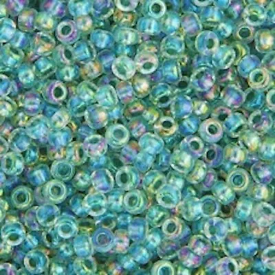 Buy Miyuki 8/0 Japanese Seed Beads - 10g & 5g Crystal AB, Black, Sea Green, White • 2.60£
