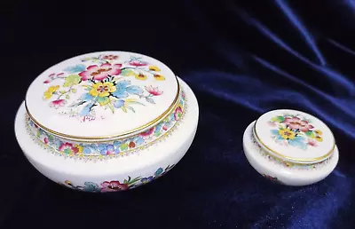 Buy Pair Coalport Ming Roses Ring  Boxes Pin Trinket Dishes And Lids Urn Shaped • 6.99£