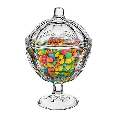 Buy Glass Sweet Bowl Sugar Jar With Lid Candy Cookie Container Decorative Wedding • 8.99£
