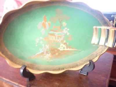 Buy Vintage Carlton Ware Hand Painted Vert Royale Oriental Dish • 20£