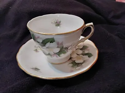 Buy Vintage Fine Bone China Royal Osborne Tea Cup And Saucer White Flowers • 14.19£
