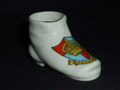 Buy Superb Antique Crest Ware Carlton China Boot With Exmouth Crest • 7£