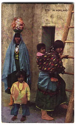 Buy Old Postcard In Hopiland Indian Women Children Ladder Pottery Family Hopi • 4.27£